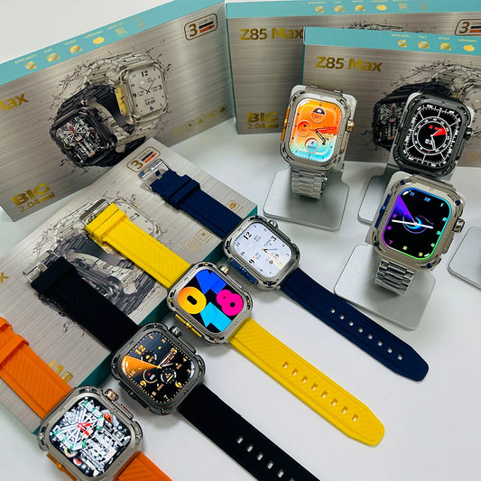 New Smartwatch for Man Z85 Max Smart Watch 2.04inch Bluetooth Call NFC Heart Rate Three Watch Straps Suitable for Sports Leisure